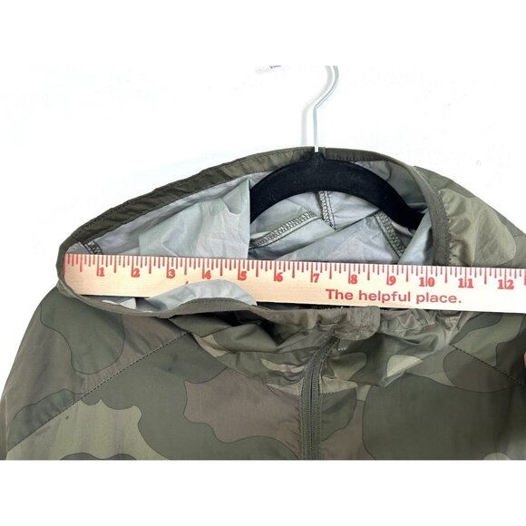 Men's Green Camo Print XXL Packable lightweight Jacket - All in Motion hooded - Picture 4 of 16